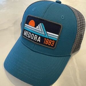 Legacy Structured 6-Panel Trucker Hat Blue Mid-Profile Medora 1883